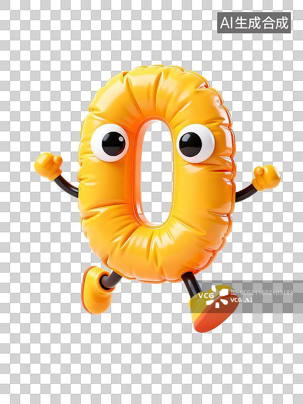 【AI数字艺术】3D膨胀风拟人化数字倒计时元素图片素材