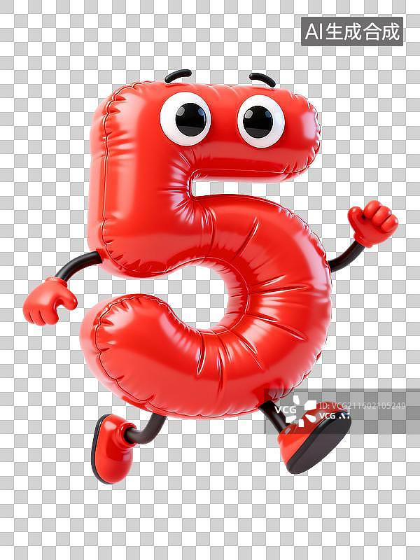 【AI数字艺术】3D膨胀风拟人化数字倒计时元素图片素材