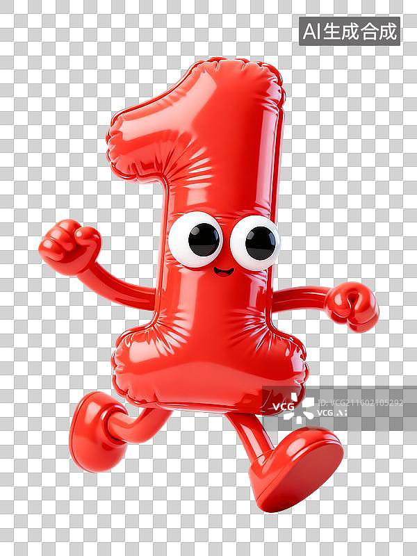 【AI数字艺术】3D膨胀风拟人化数字倒计时元素图片素材