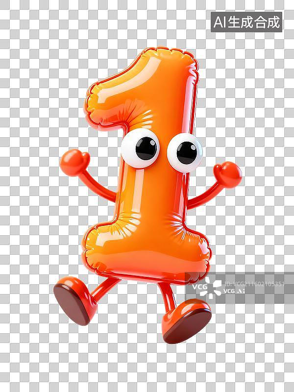 【AI数字艺术】3D膨胀风拟人化数字倒计时元素图片素材