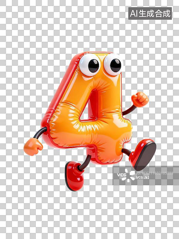 【AI数字艺术】3D膨胀风拟人化数字倒计时元素图片素材