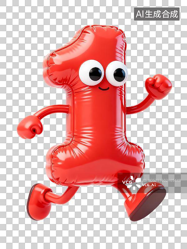 【AI数字艺术】3D膨胀风拟人化数字倒计时元素图片素材