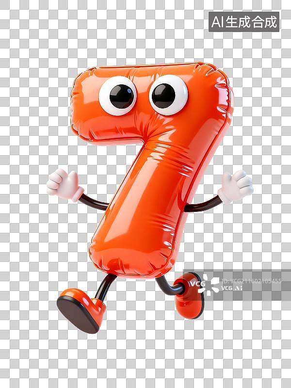 【AI数字艺术】3D膨胀风拟人化数字倒计时元素图片素材