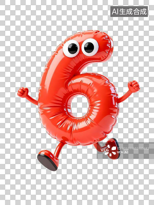 【AI数字艺术】3D膨胀风拟人化数字倒计时元素图片素材