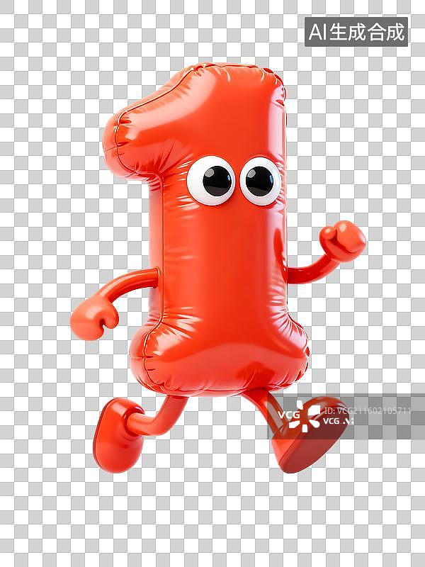 【AI数字艺术】3D膨胀风拟人化数字倒计时元素图片素材