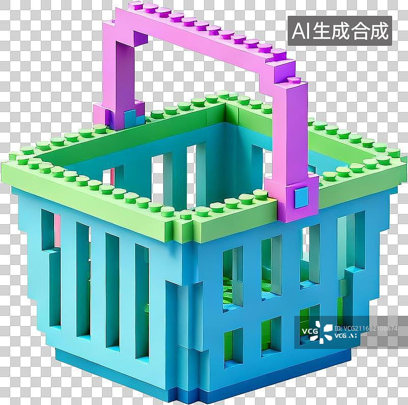 【AI数字艺术】卡通3D立体像素风格红包促销购物插画元素图片素材