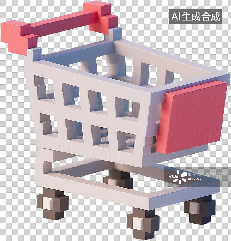 【AI数字艺术】卡通3D立体像素风格红包促销购物插画元素图片素材