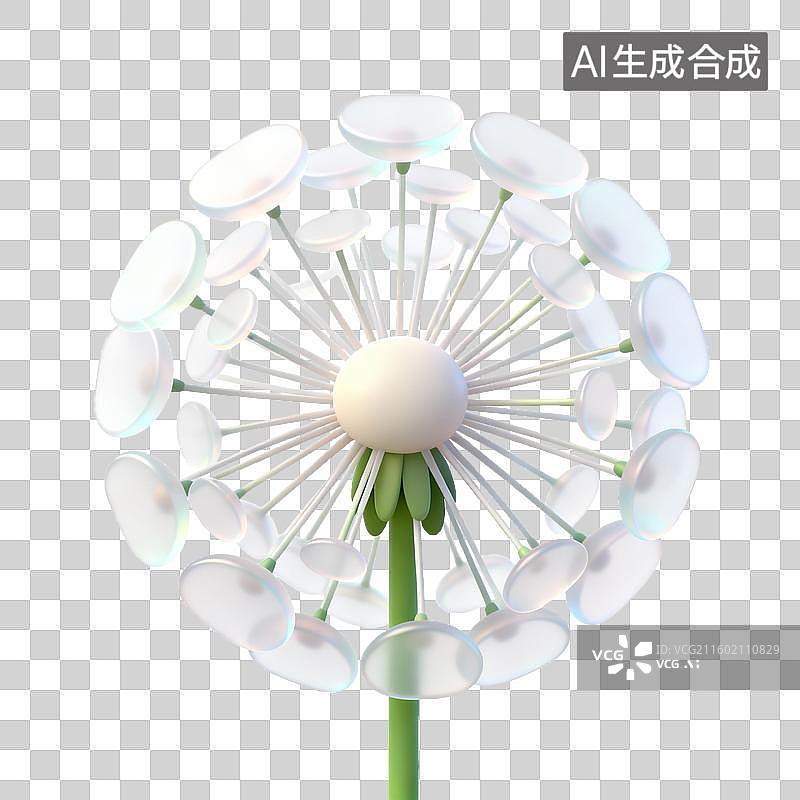 【AI数字艺术】蒲公英种子头的3D渲染图图片素材