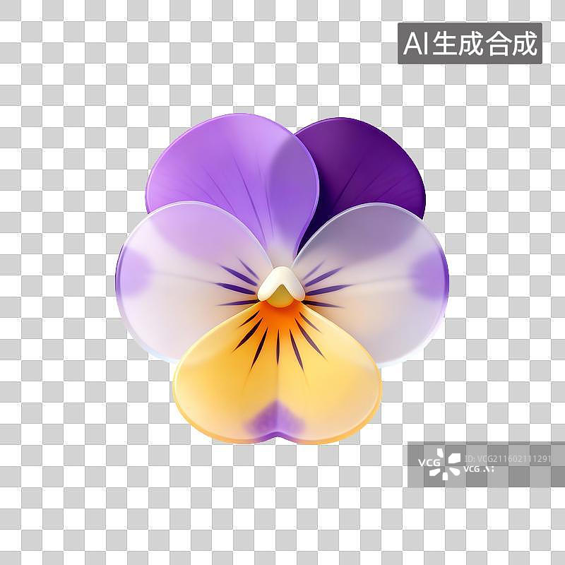 【AI数字艺术】紫色三色堇花朵图片素材