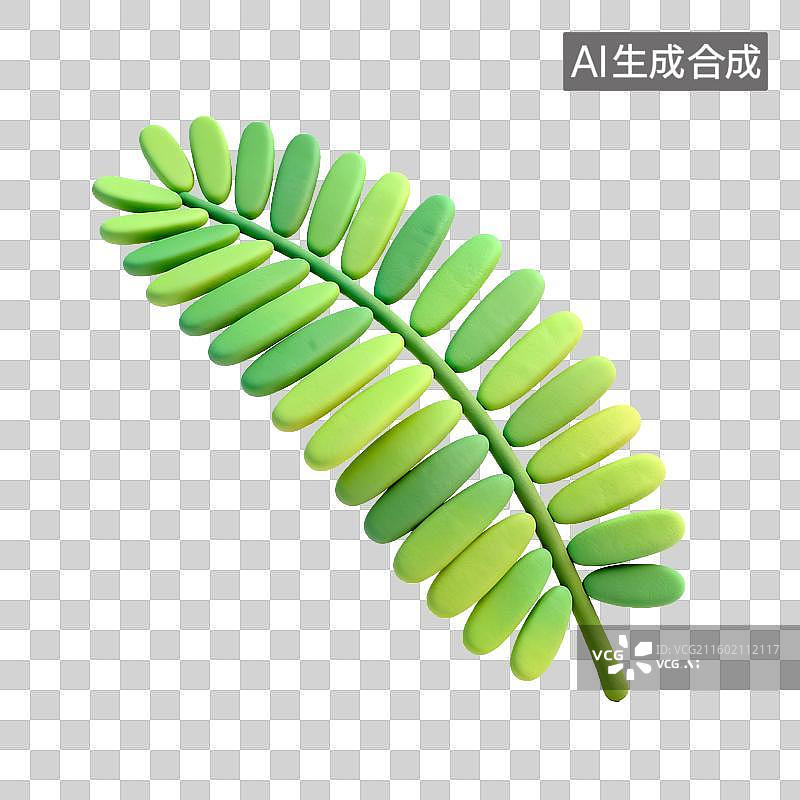 【AI数字艺术】一片绿色的羽状复叶图片素材
