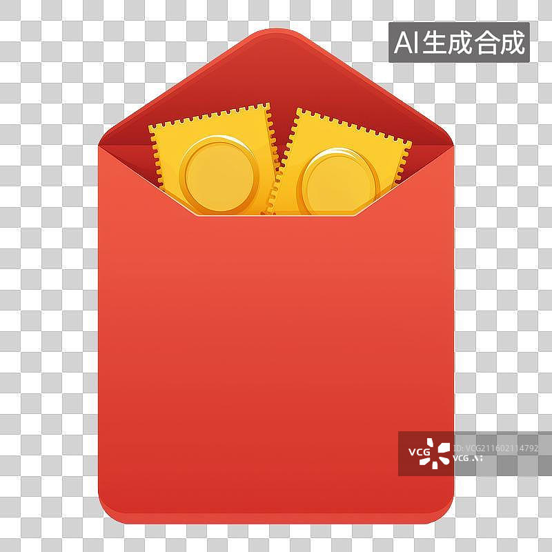 【AI数字艺术】红包里面装着优惠券图片素材