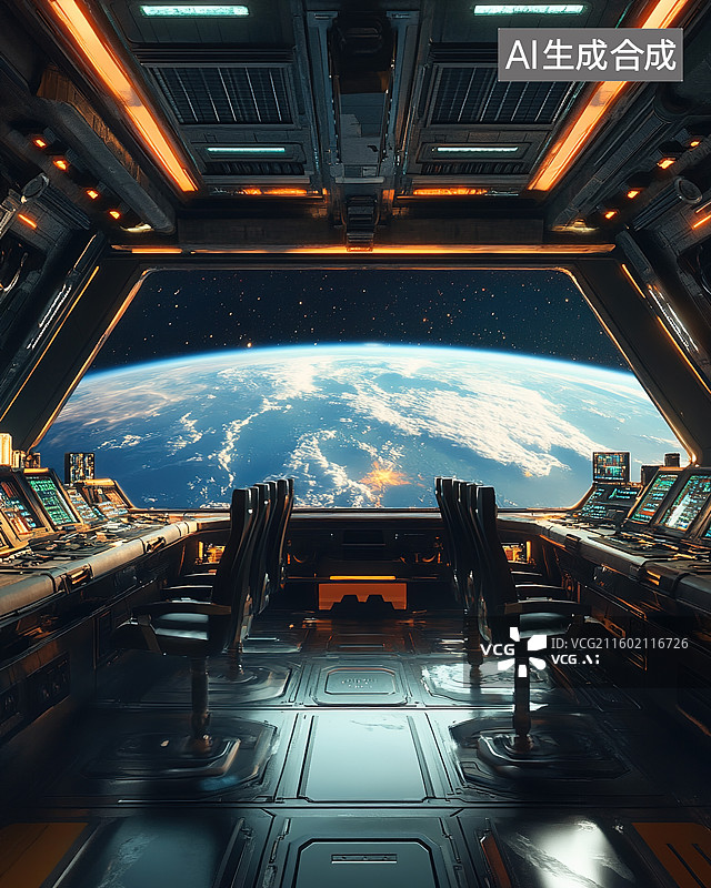 【AI数字艺术】太空舱视角下的图片素材