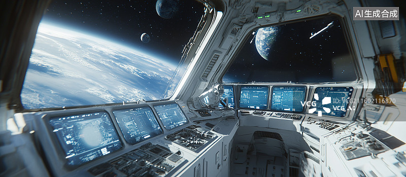 【AI数字艺术】太空舱视角下的图片素材