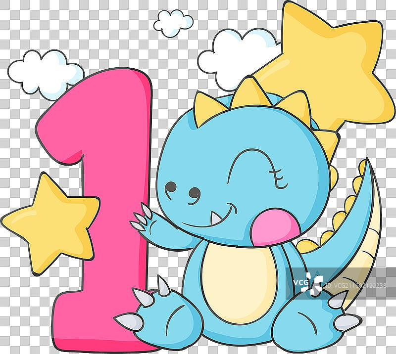 手绘的周年纪念日或生日贺卡（一周年）图片素材