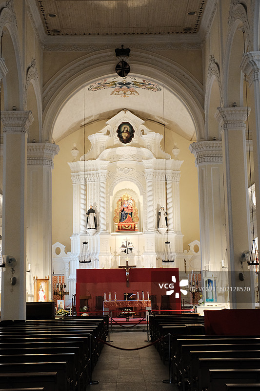 澳门圣母玫瑰堂内部图片素材