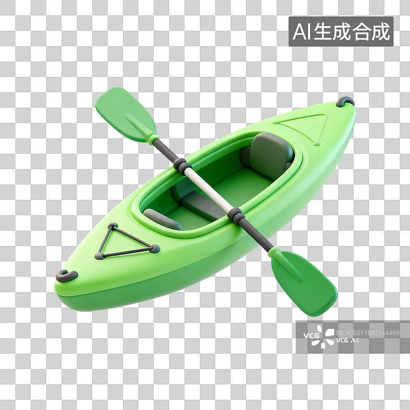 【AI数字艺术】3D渲染，皮划艇，皮筏，充气皮筏，漂流，度假，免抠元素图片素材
