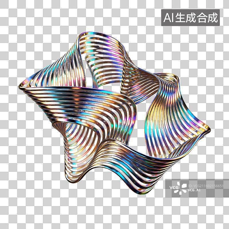 【AI数字艺术】色彩斑斓的扭曲抽象几何形状图片素材