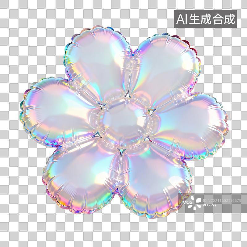 【AI数字艺术】彩虹色花朵形状充气玩具图片素材