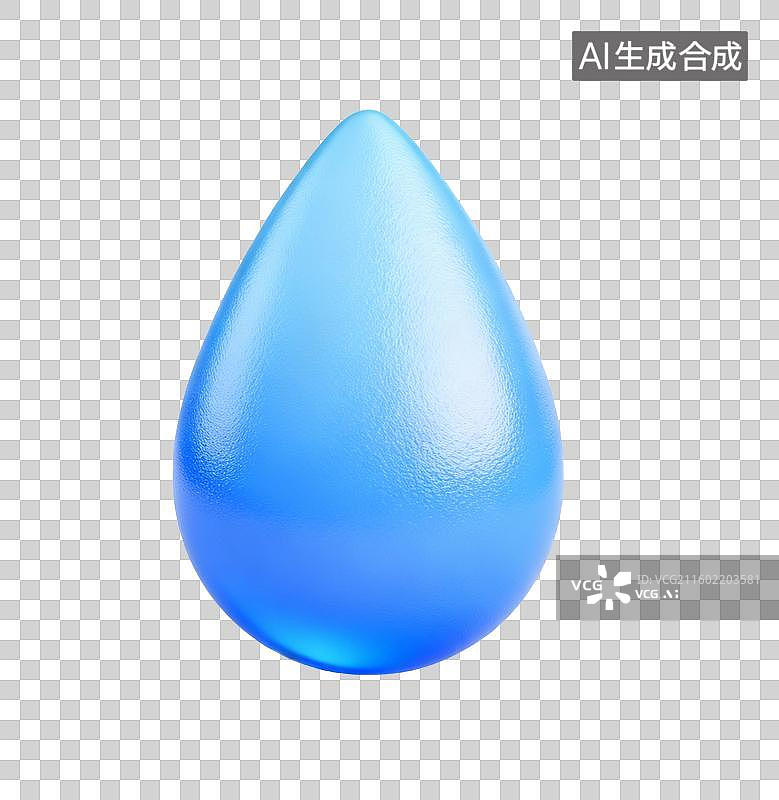 【AI数字艺术】蓝色水滴形状物体图片素材