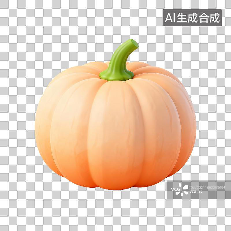 【AI数字艺术】一个用于秋季和万圣节装饰的橙色南瓜图片素材