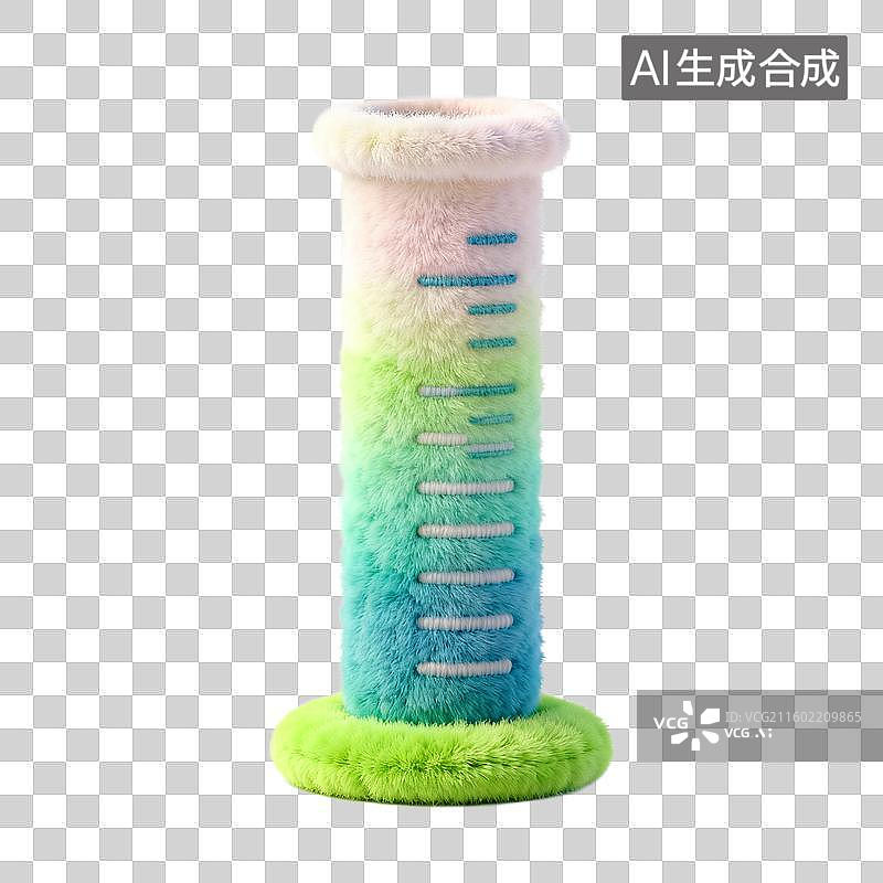 【AI数字艺术】渐变色毛绒猫抓柱图片素材