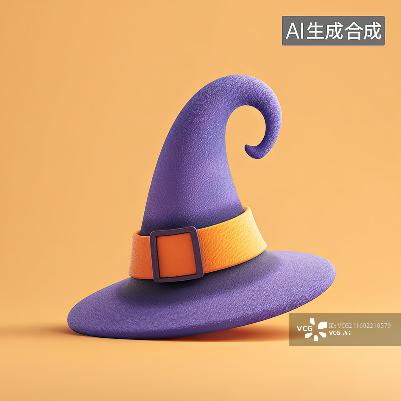 【AI数字艺术】紫色巫师帽图片素材