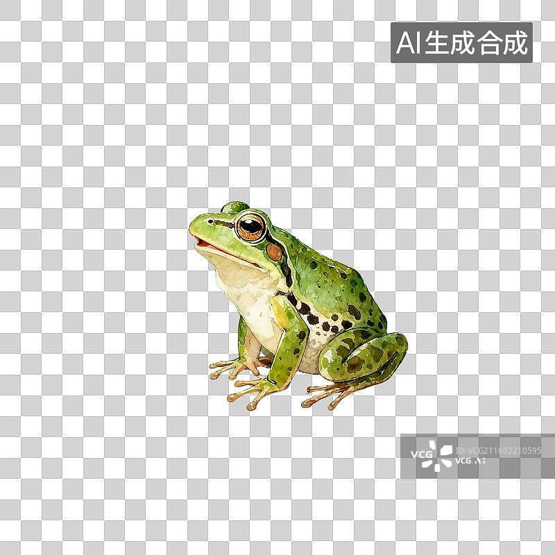 【AI数字艺术】绿色树蛙的特写图像图片素材