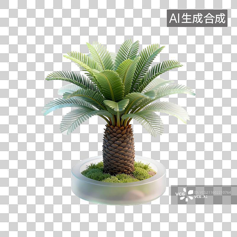 【AI数字艺术】盆栽苏铁植物图片素材