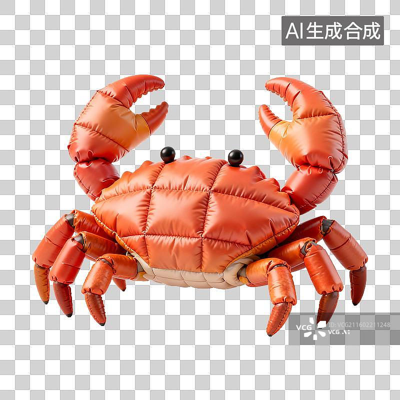 【AI数字艺术】橙色充气螃蟹玩具图片素材