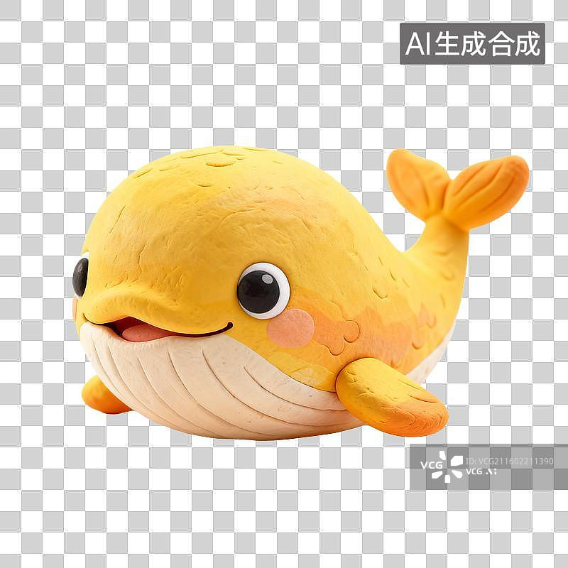【AI数字艺术】可爱的黄色鲸鱼玩偶图片素材