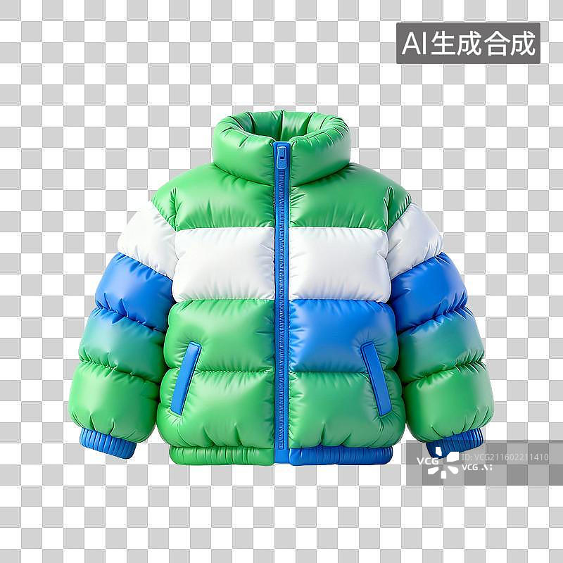 【AI数字艺术】彩色拼接羽绒服图片素材