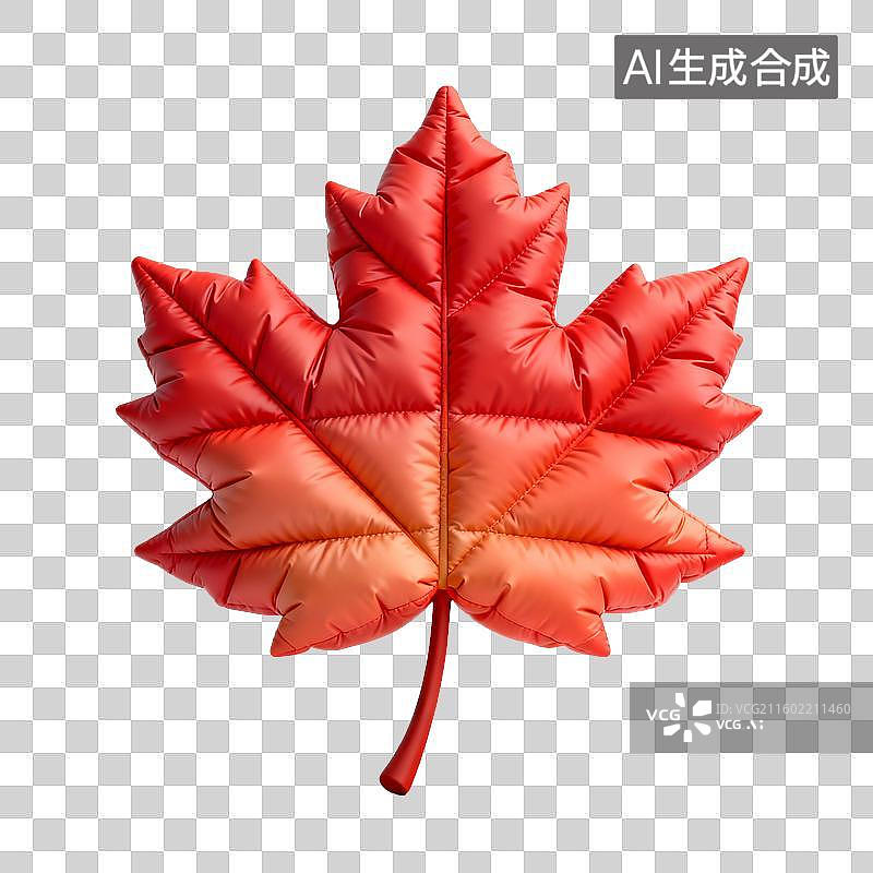 【AI数字艺术】枫叶形状的羽绒填充图案图片素材