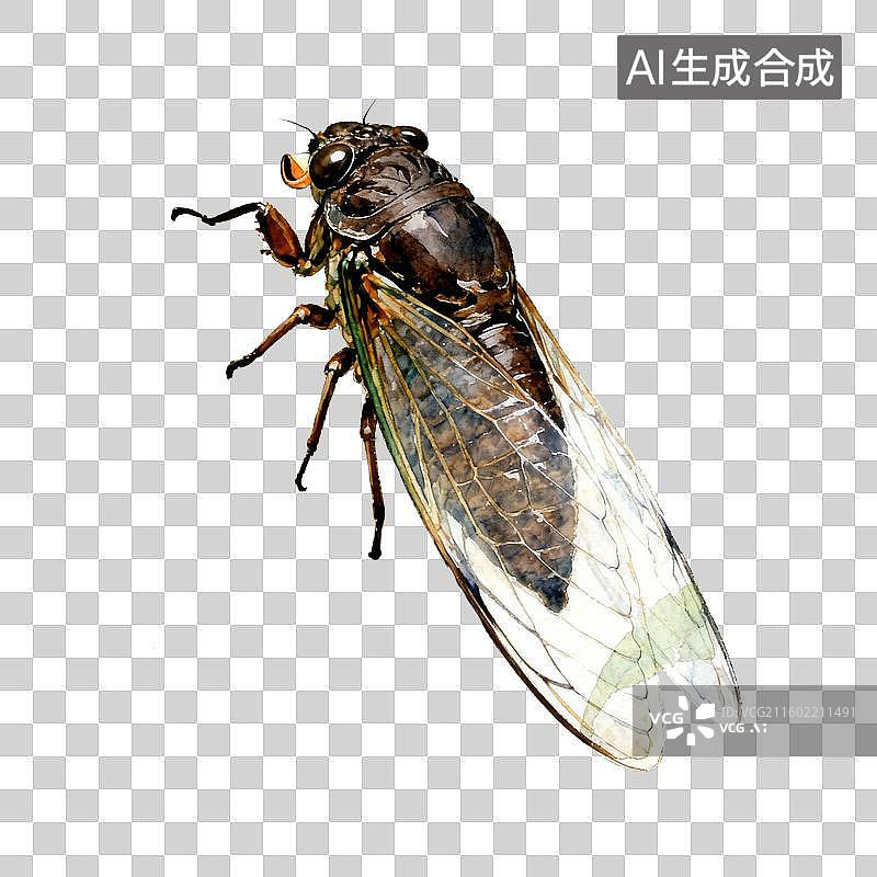 【AI数字艺术】蝉的特写图像图片素材