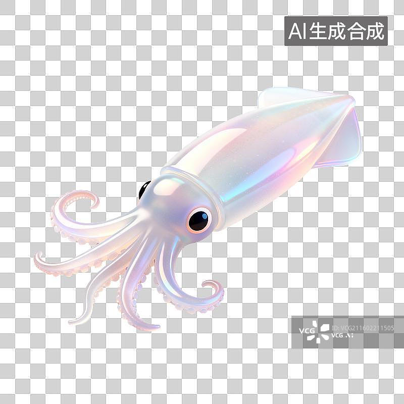【AI数字艺术】发光的鱿鱼图片素材
