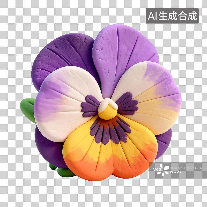【AI数字艺术】紫色三色堇花朵图片素材