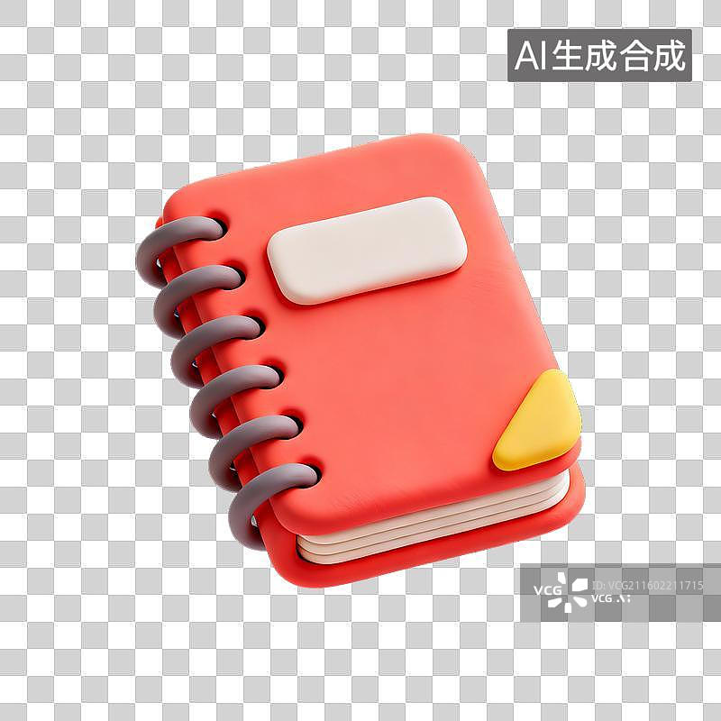 【AI数字艺术】红色螺旋笔记本图片素材
