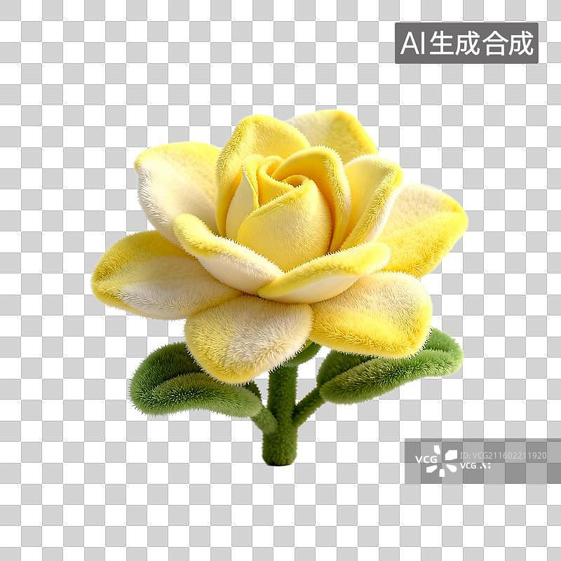 【AI数字艺术】黄色毛毡玫瑰花图片素材