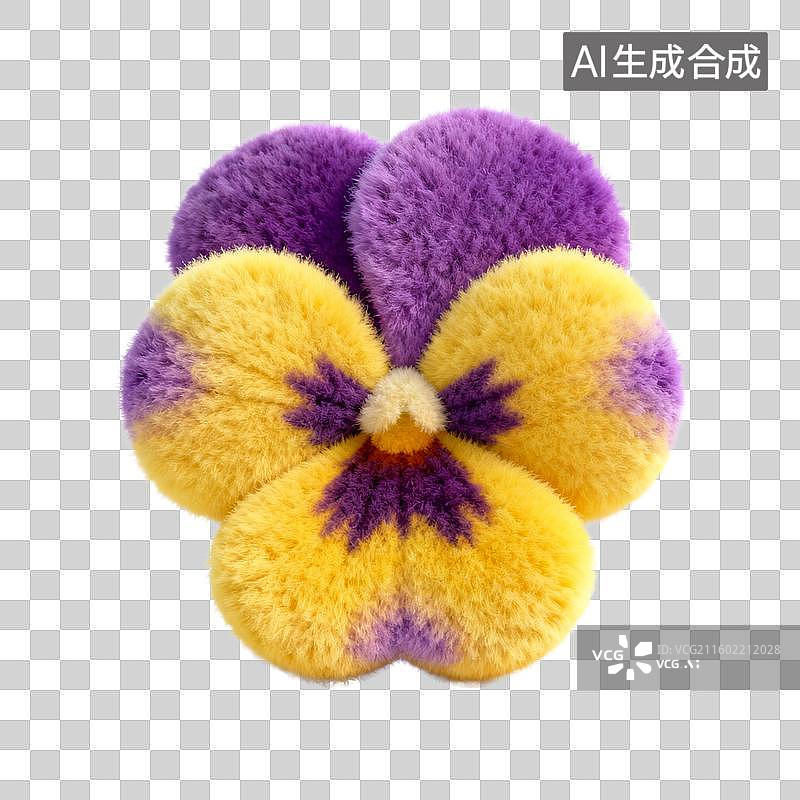 【AI数字艺术】毛绒三色堇花图片素材