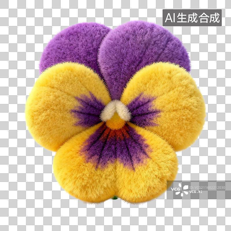 【AI数字艺术】毛绒三色堇花图片素材