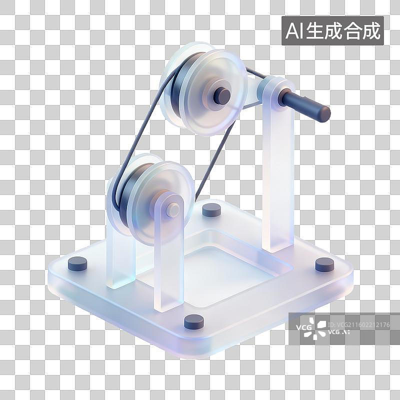 【AI数字艺术】透明机械传动装置模型图片素材
