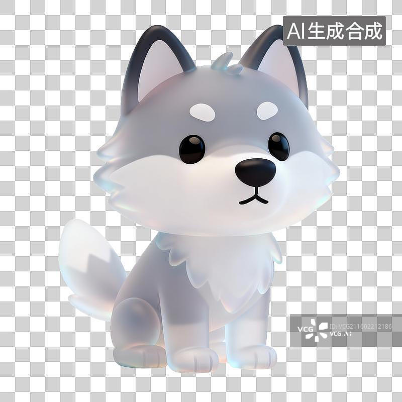 【AI数字艺术】可爱的卡通哈士奇小狗图片素材