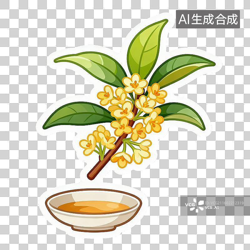 【AI数字艺术】桂花与茶背景图片素材