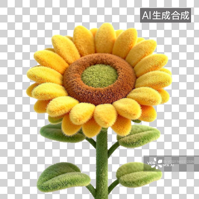 【AI数字艺术】毛绒向日葵花朵图片素材