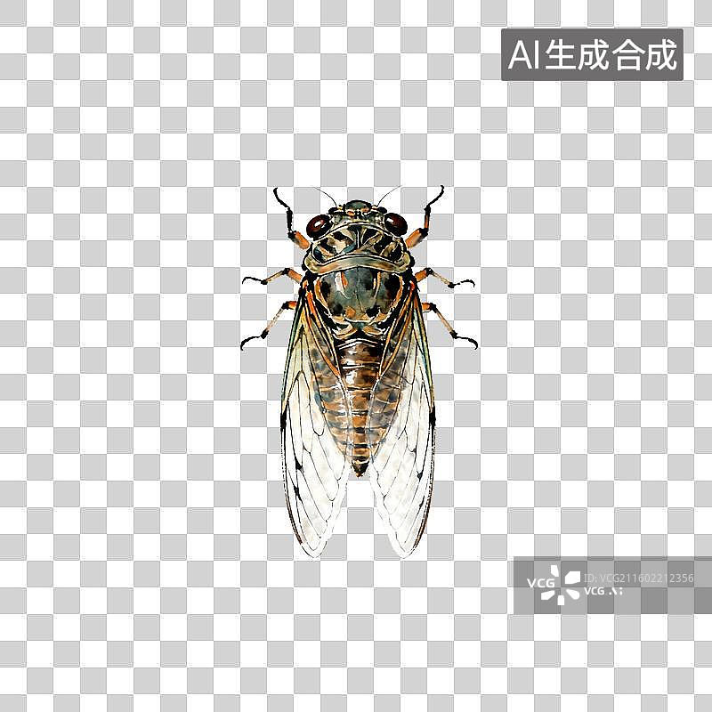 【AI数字艺术】蝉的特写图像图片素材
