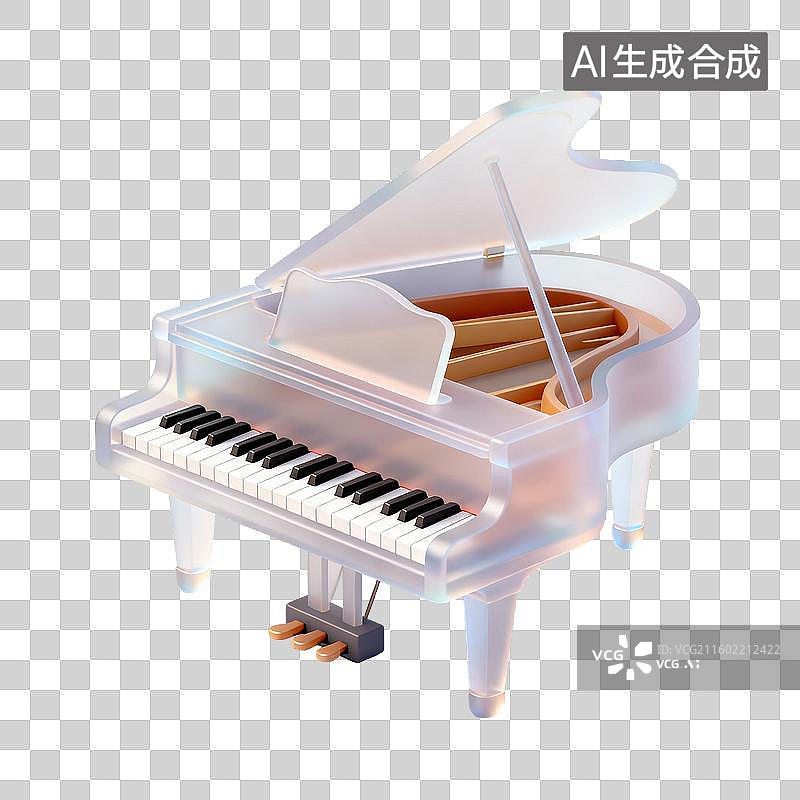 【AI数字艺术】透明钢琴模型图片素材