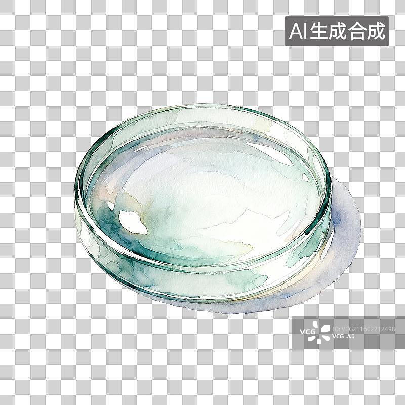 【AI数字艺术】透明玻璃培养皿水彩画图片素材