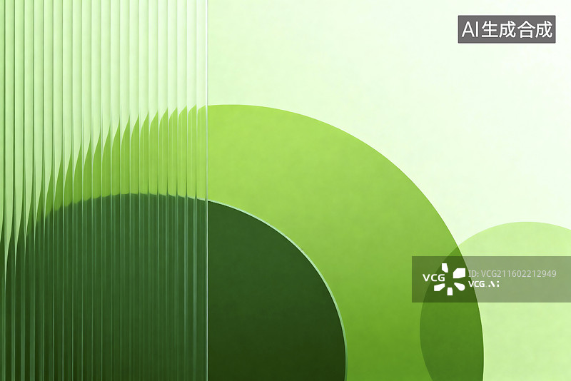 【AI数字艺术】绿色抽象圆形几何背景图片素材
