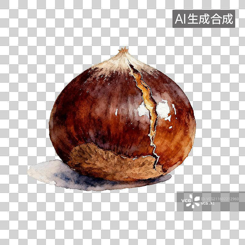 【AI数字艺术】一颗裂开的栗子图片素材