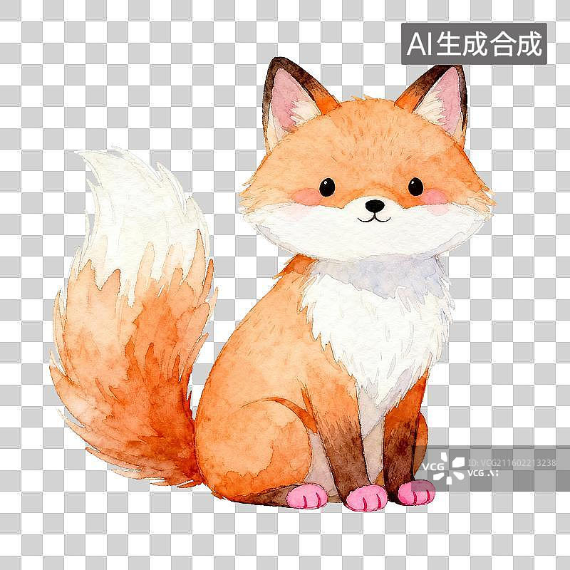 【AI数字艺术】可爱的卡通狐狸插画图片素材
