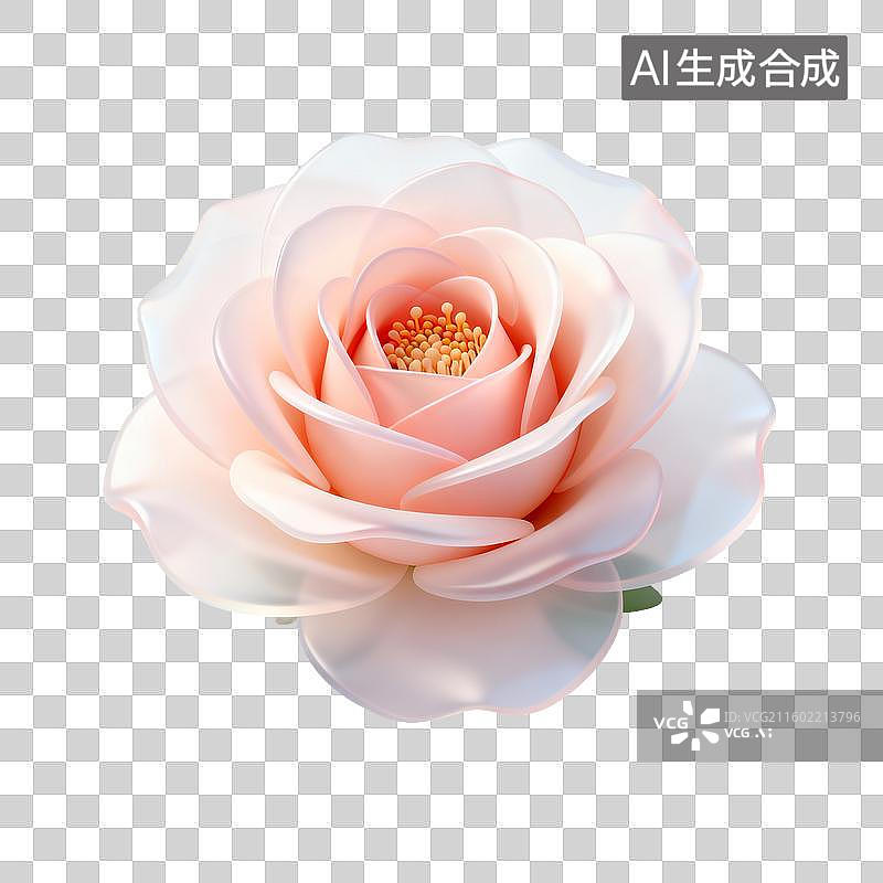【AI数字艺术】淡粉色玫瑰花图片素材
